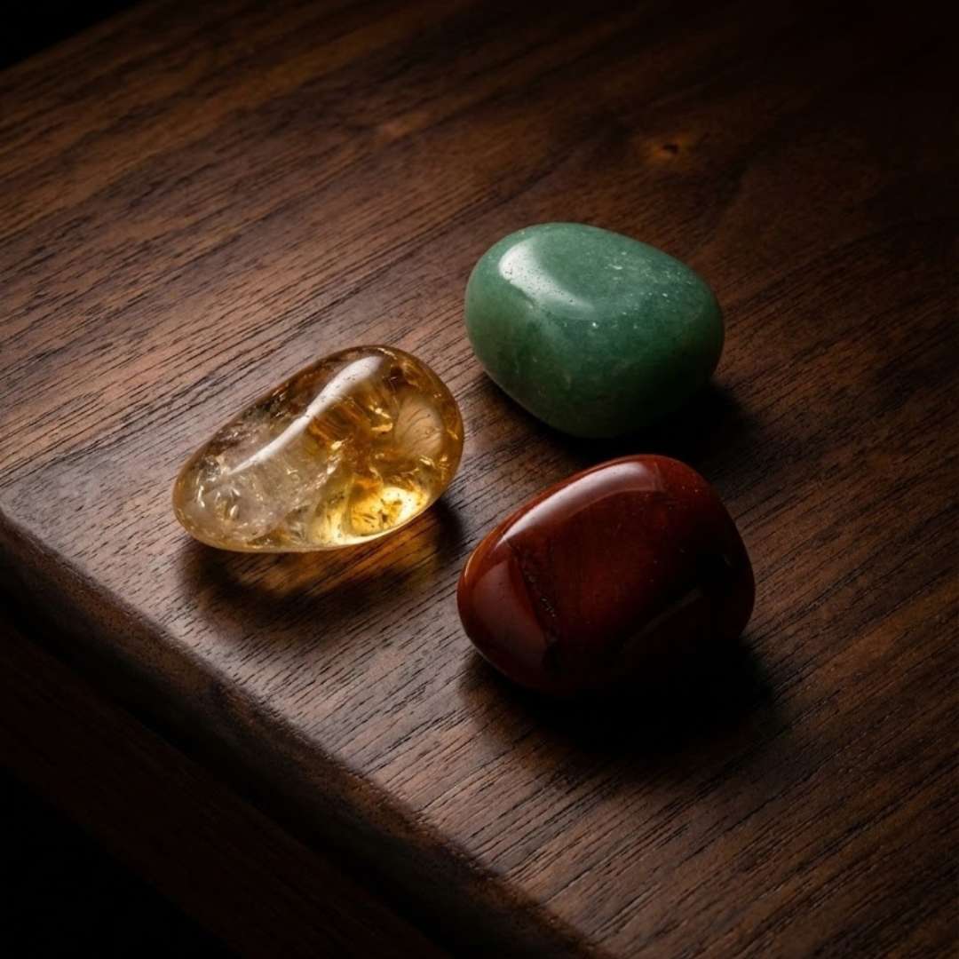 Zestaw na Obfitość - Cytryn, Awenturyn i Czerwony Jaspis