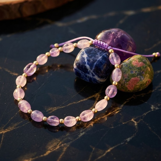 Zestaw Wewnętrzny Spokój - Bransoletka, Świeca i Kamienie