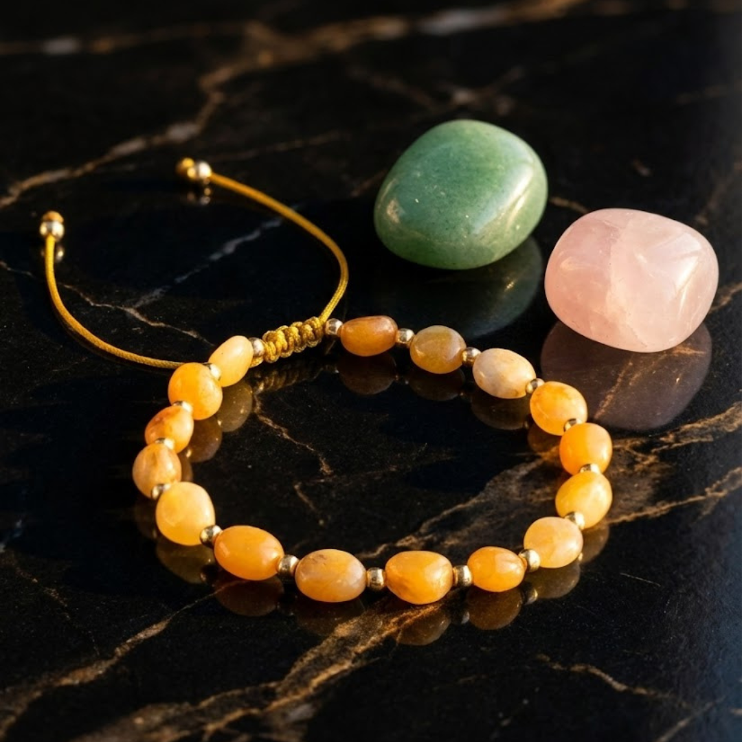 Zestaw Witalność + Szczęście - Bransoletką, Świeca i Kamienie