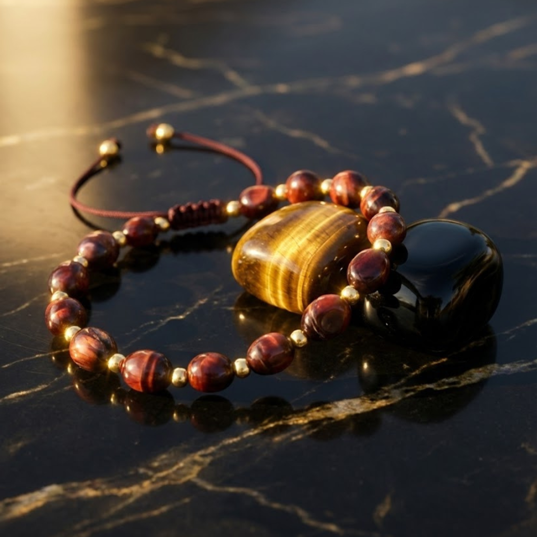 Zestaw Ochrona - Bransoletka, Świeca i Kamienie