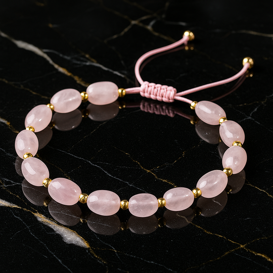 "Obłęd"- bransoletka miłości z różowego kwarcu