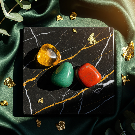 „Dotyk Obfitości” - zestaw trzech kamieni na pieniądze