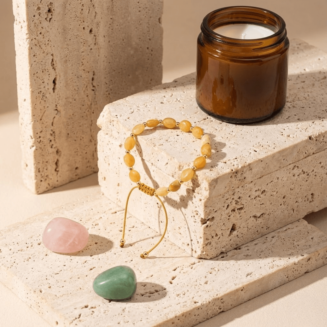 Wieczna Młodość + Szczęście - Zestaw Kamieni z Bransoletką i świecą intencyjną