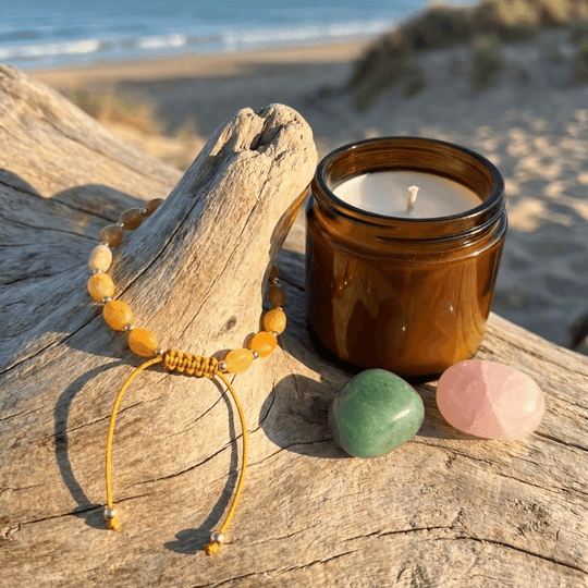 Wieczna Młodość + Szczęście - Zestaw Kamieni z Bransoletką i świecą intencyjną