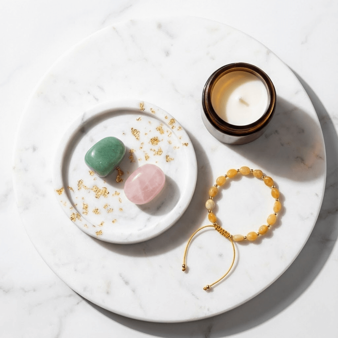 Wieczna Młodość + Szczęście - Zestaw Kamieni z Bransoletką i świecą intencyjną