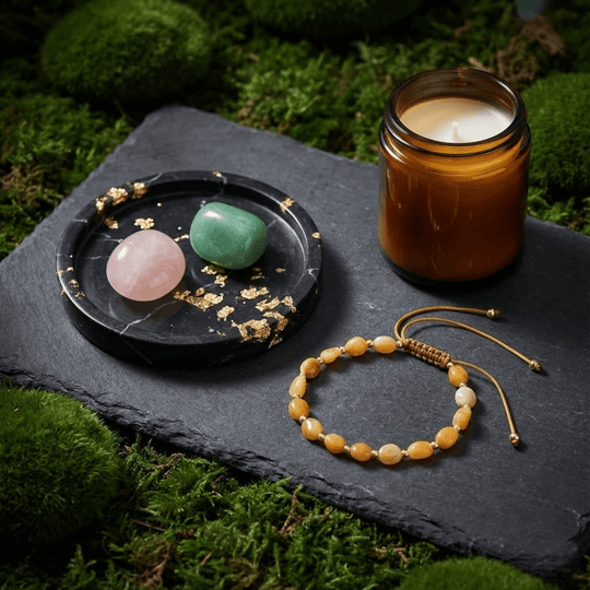 Wieczna Młodość + Szczęście - Zestaw Kamieni z Bransoletką i świecą intencyjną