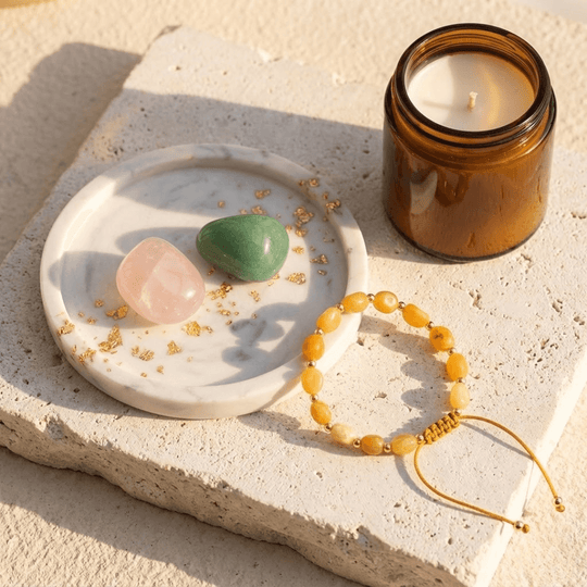 Wieczna Młodość + Szczęście - Zestaw Kamieni z Bransoletką i świecą intencyjną