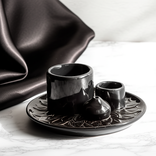 Ceramiczne podstawki pod kadzidełka - Czerń