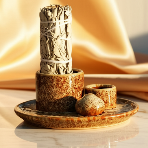 Ceramiczne podstawki pod kadzidełka - Ziemisty Brąz