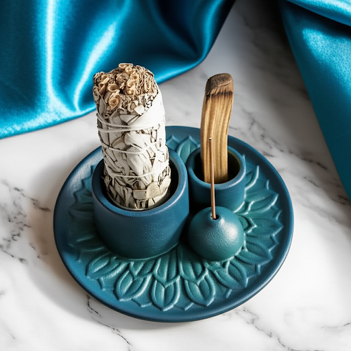 Ceramiczne podstawki pod kadzidełka - Turkusowy