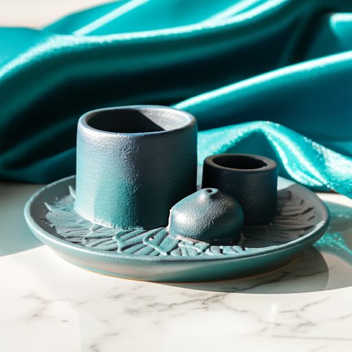 Ceramiczne podstawki pod kadzidełka - Turkusowy