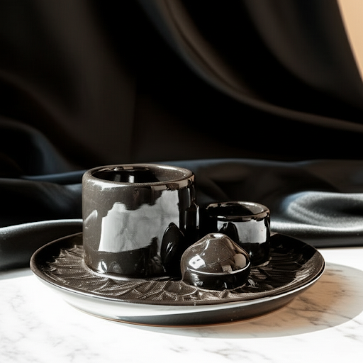 Ceramiczne podstawki pod kadzidełka - Czerń