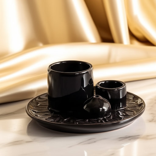 Ceramiczne podstawki pod kadzidełka - Czerń