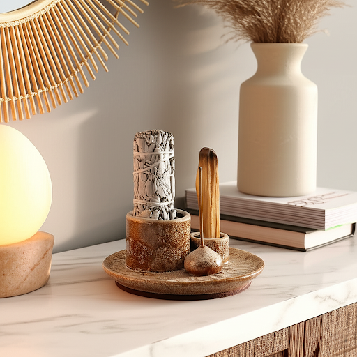 Ceramiczne podstawki pod kadzidełka - Ziemisty Brąz