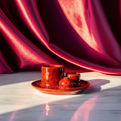 Ceramiczne podstawki pod kadzidełka - Rubinowa Czerwień