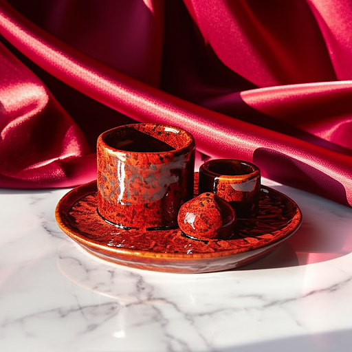 Ceramiczne podstawki pod kadzidełka - Rubinowa Czerwień