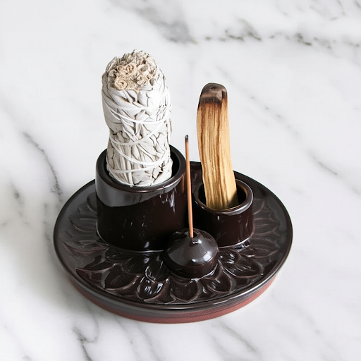 Ceramiczne podstawki pod kadzidełka - Czerń