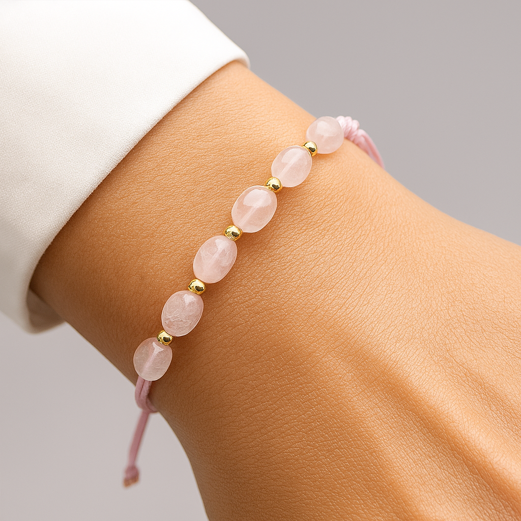 "Obłęd"- bransoletka miłości z różowego kwarcu