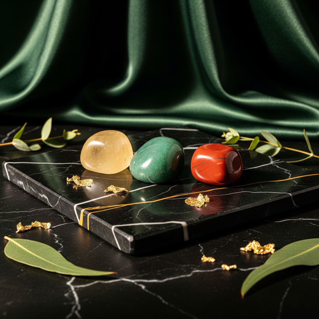 „Dotyk Obfitości” - zestaw trzech kamieni na pieniądze