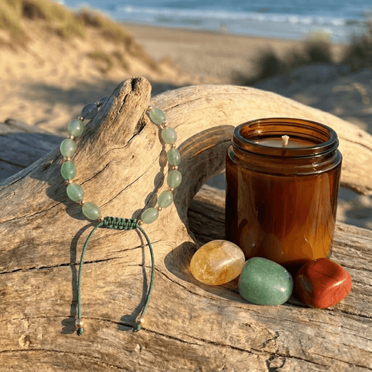 Pieniądze + Bransoletka Sukcesu - Zestaw Kamieni z Bransoletką i świecą intencyjną