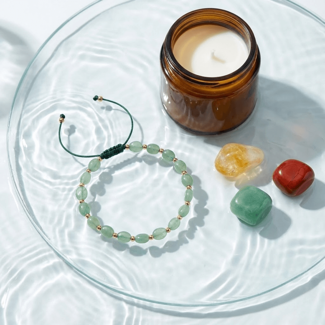 Pieniądze + Bransoletka Sukcesu - Zestaw Kamieni z Bransoletką i świecą intencyjną