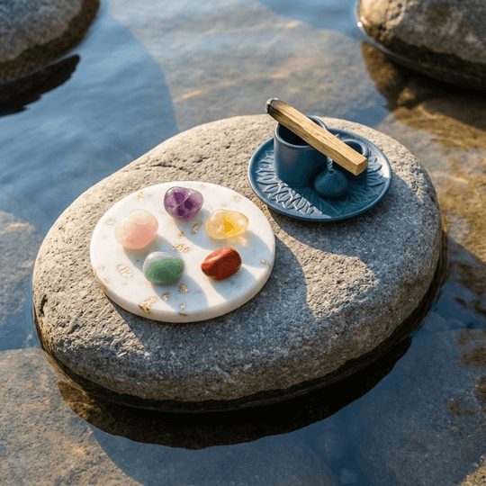 Miłość + Pieniądze - Zestaw Kamieni z Podstawką i Palo Santo