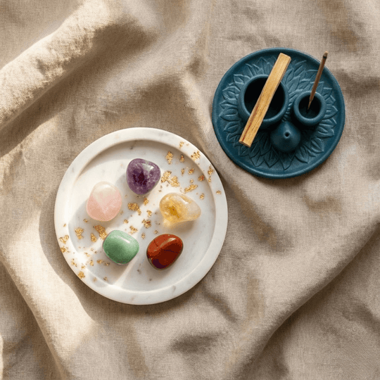 Miłość + Pieniądze - Zestaw Kamieni z Podstawką i Palo Santo