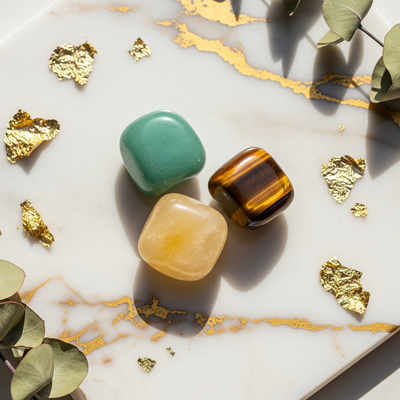 Zestaw na Szczęście i Optymizm - Awenturyn, Cytryn i Tygrysie Oko