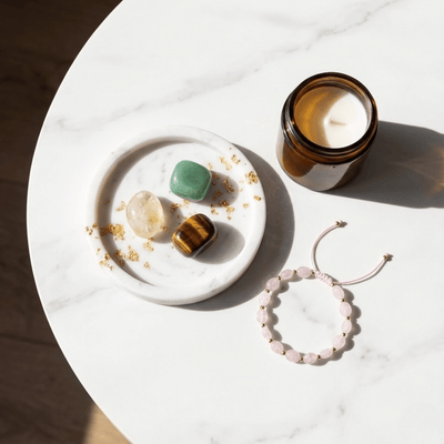 Szczęście + Bransoletka Miłości - Zestaw Kamieni z Bransoletką i świecą intencyjną