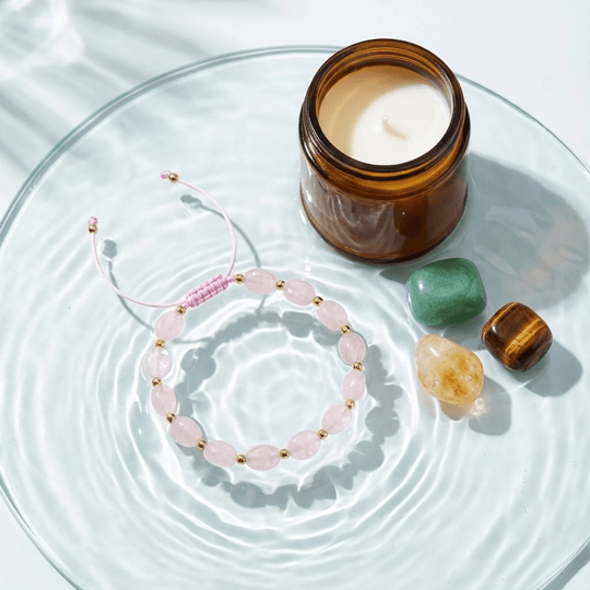 Szczęście + Bransoletka Miłości - Zestaw Kamieni z Bransoletką i świecą intencyjną