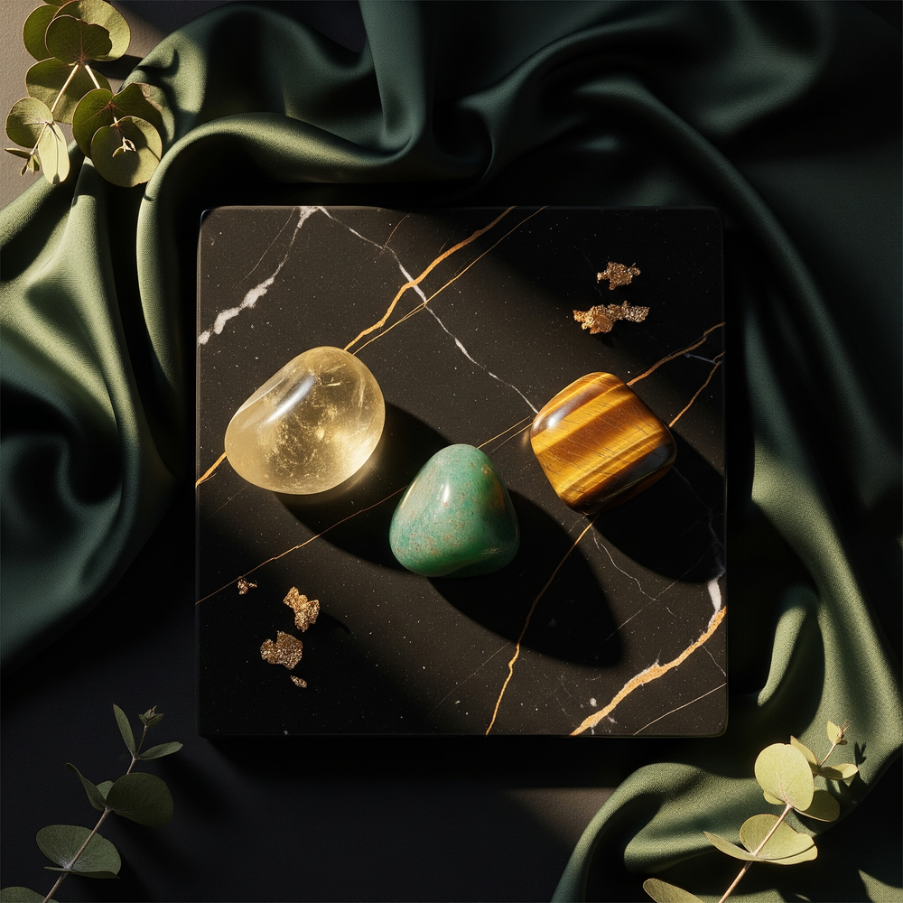 Zestaw na Szczęście i Optymizm - Awenturyn, Cytryn i Tygrysie Oko