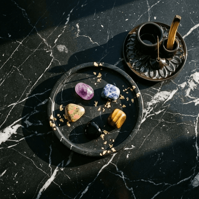 Mentalne Wsparcie + Ochrona - Zestaw Kamieni z Podstawką i Palo Santo