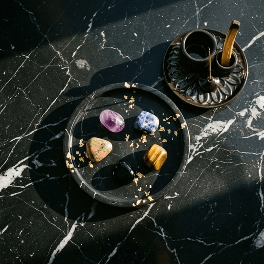 Mentalne Wsparcie + Ochrona - Zestaw Kamieni z Podstawką i Palo Santo