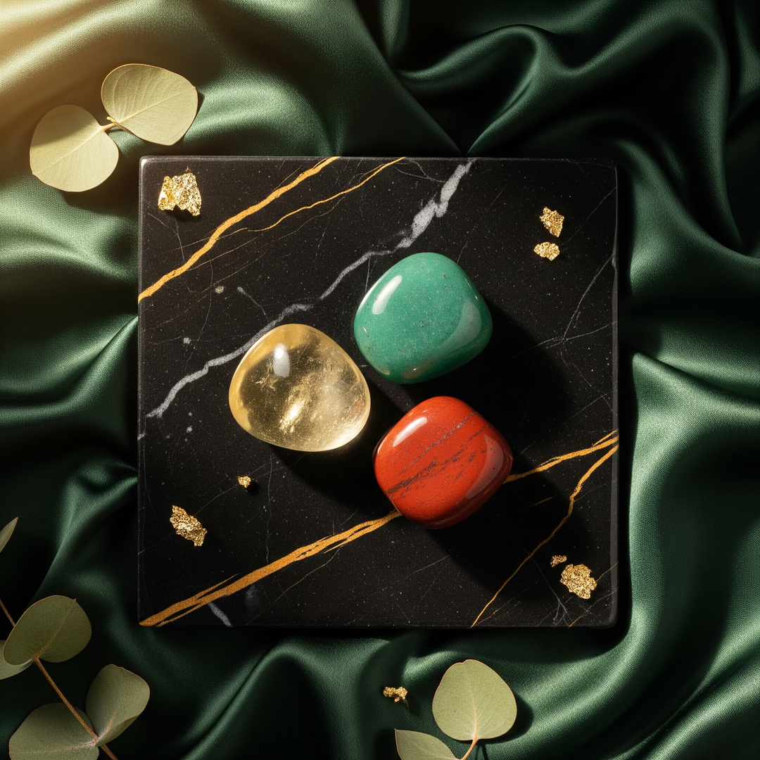 „Dotyk Obfitości” - zestaw trzech kamieni na pieniądze